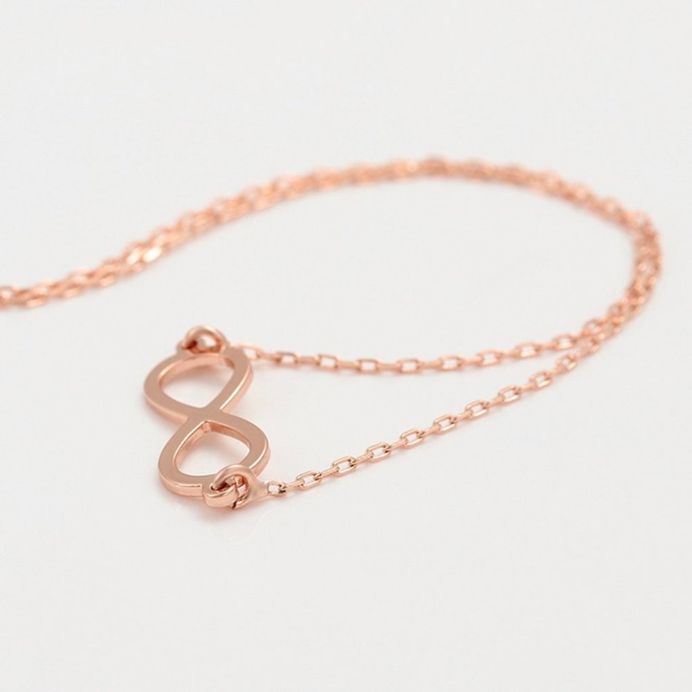 Simple Infinity Rose Gold Necklace - Picture 4 of 9